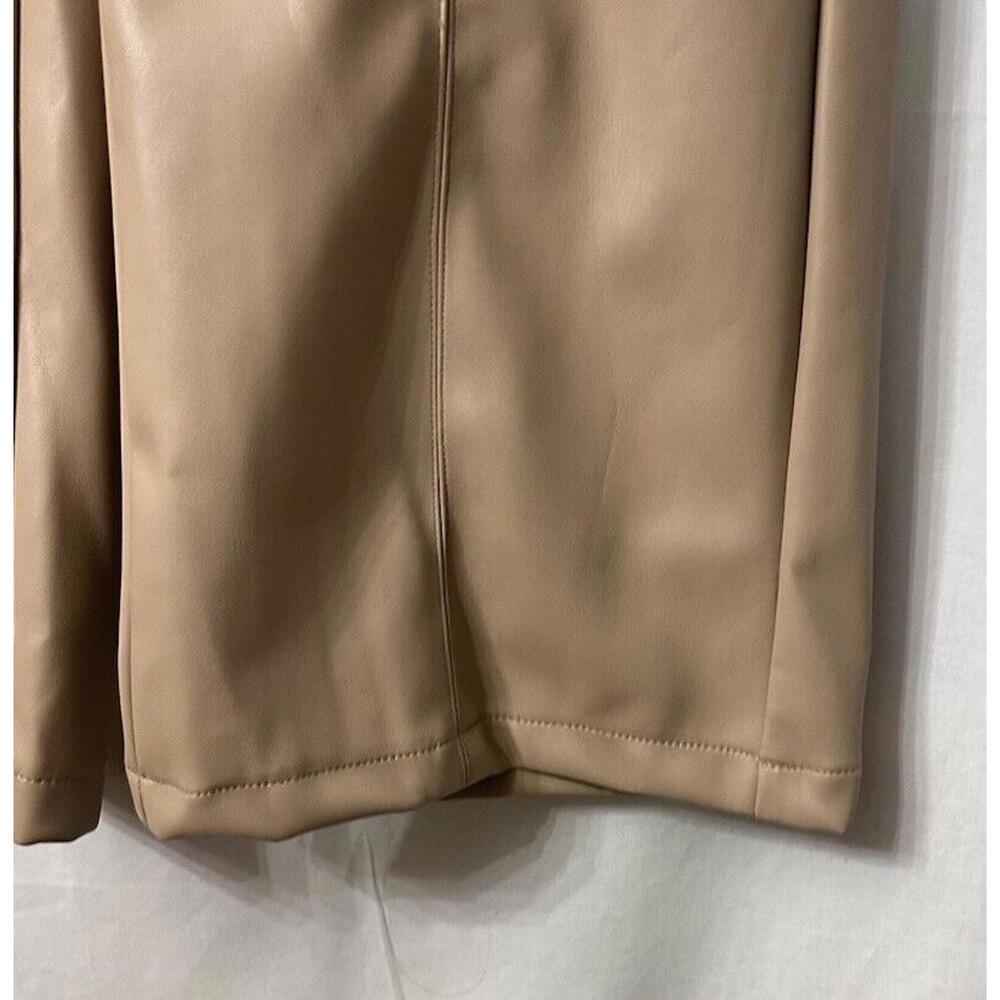 NWT Line and Dot Womens Vegan Faux Leather Beige Pants Slacks Trousers Size S - Picture 4 of 11